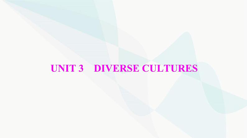 2024年高考英语一轮复习必修第三册UNIT3 DIVERSE CULTURES课件01