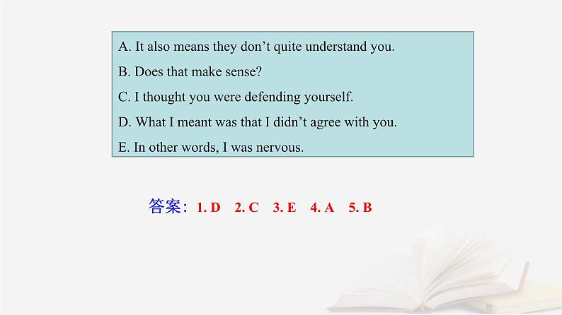 新教材2023高中英语Unit4BodyLanguageSectionⅢUsingLanguage课件新人教版选择性必修第一册第7页