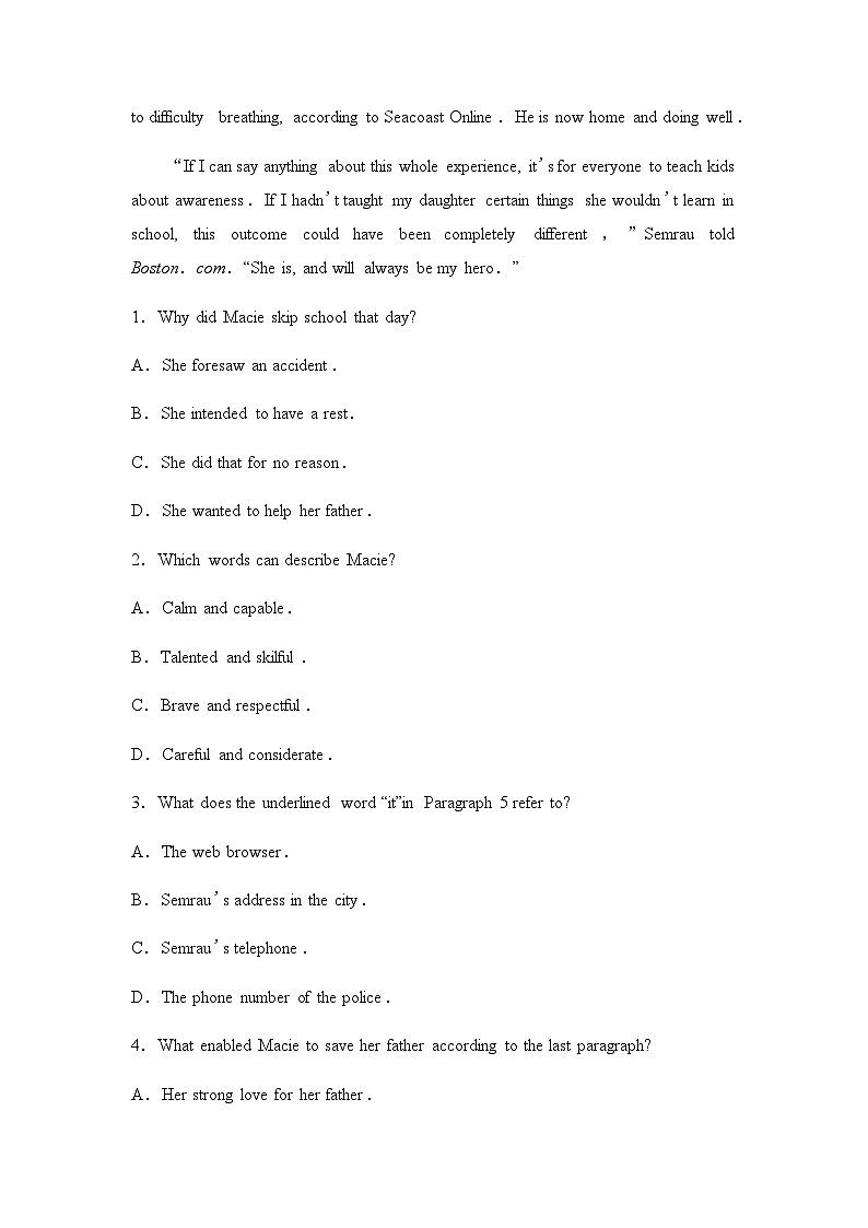 2024届高考英语复习课时质量评价2UNIT1第2页