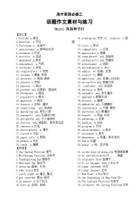 高中英语新人教版必修三全册话题作文素材与练习（分单元编排）