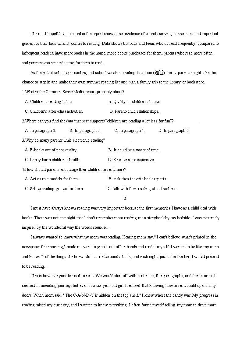 专题3.1 Unit 3 Starting out & Understanding ideas 作业 高一英语外研版(2019)选择性必修二03