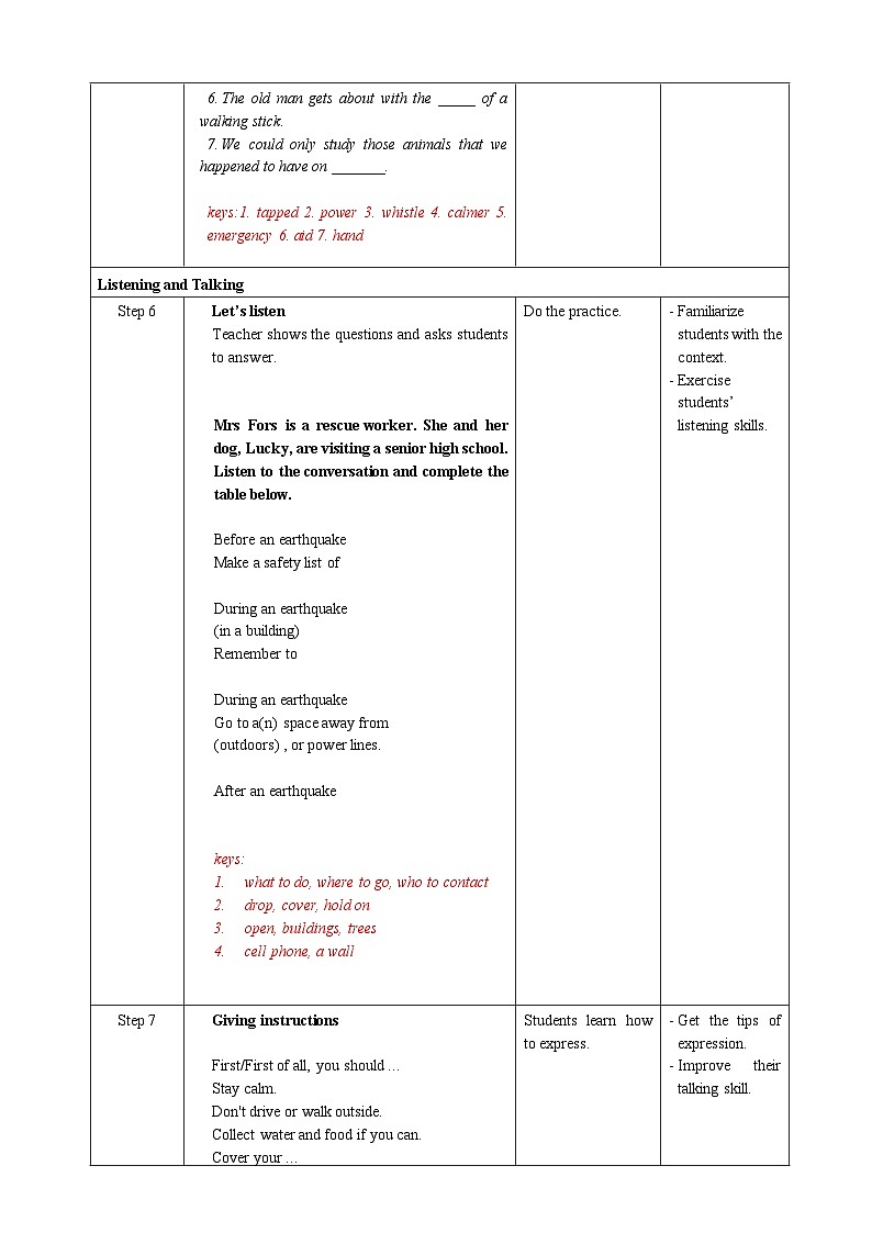 人教版英语必修一Unit 4 《Period 5 Listening and Talking&Assessing Your Progress&Project》课件+教案03