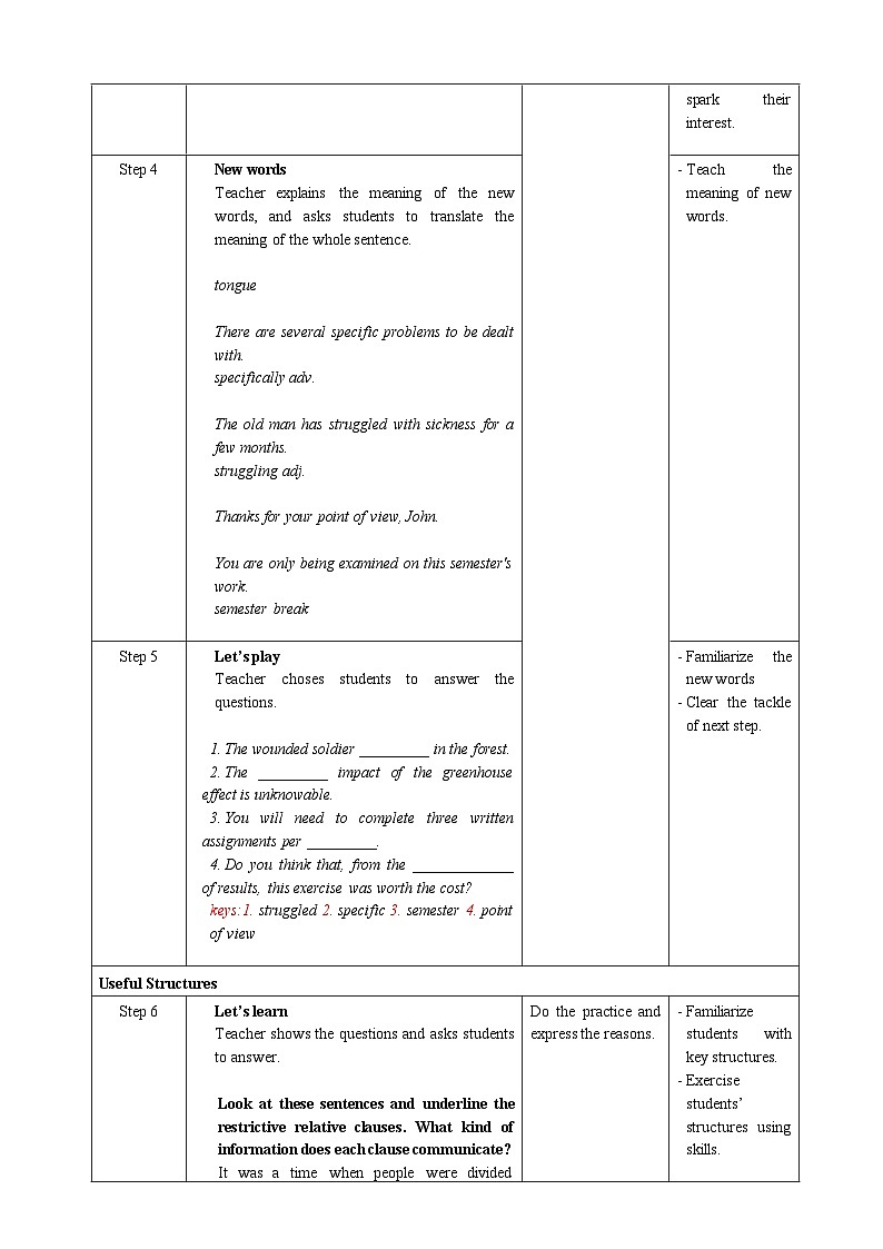 人教版英语必修一Unit 5 《  Period 3 Discovering Useful Structures》课件+教案02