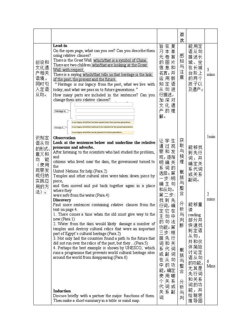 【大单元】Unit 1 Culture Heritage Period 4 Discovering Useful Structures  课件+教案02