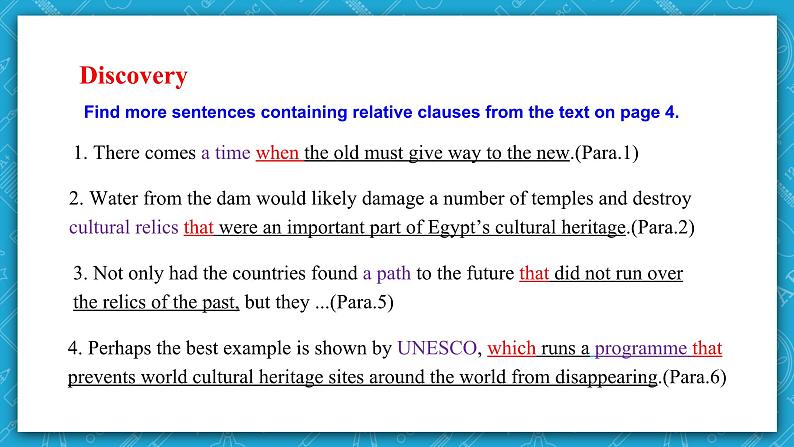 【大单元】Unit 1 Culture Heritage Period 4 Discovering Useful Structures  课件+教案05