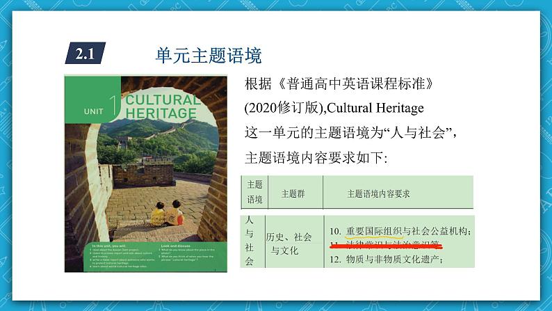 【大单元】Unit 1 Cultural Heritage 单元整体教学说课课件+教案07