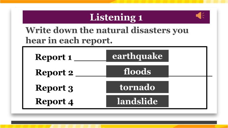 高中英语人教版(2019)必修一大单元Unit 4 Natural Disasters Listening and Speaking课件06