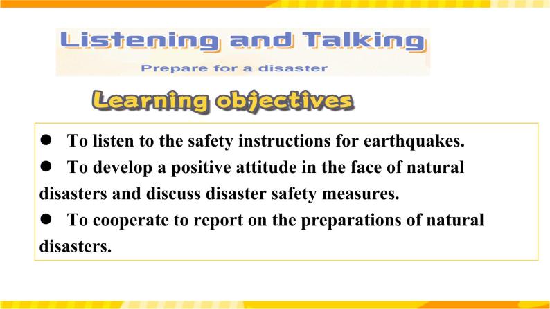 高中英语人教版(2019)必修一大单元Unit 4 Natural Disasters Listening and Talking课件02
