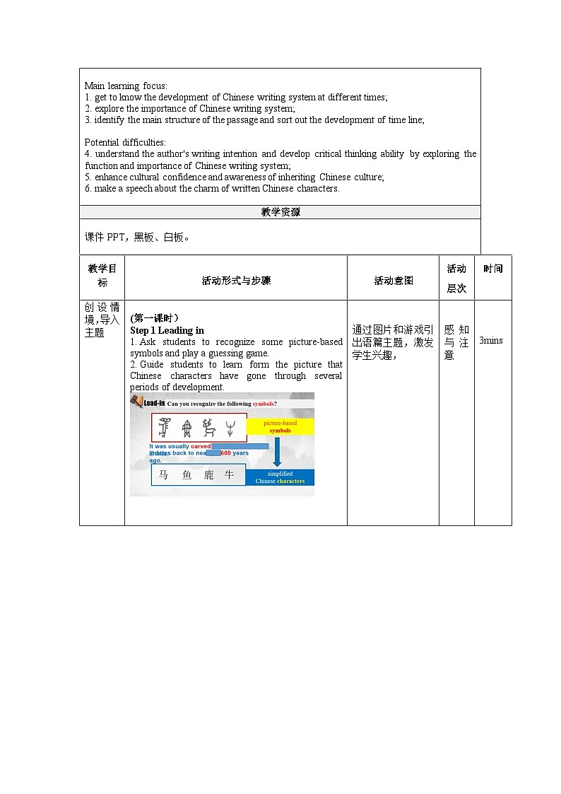 高中英语人教版(2019)必修一大单元Unit 5 第1、2课时Reading and Thinking课件+教案02