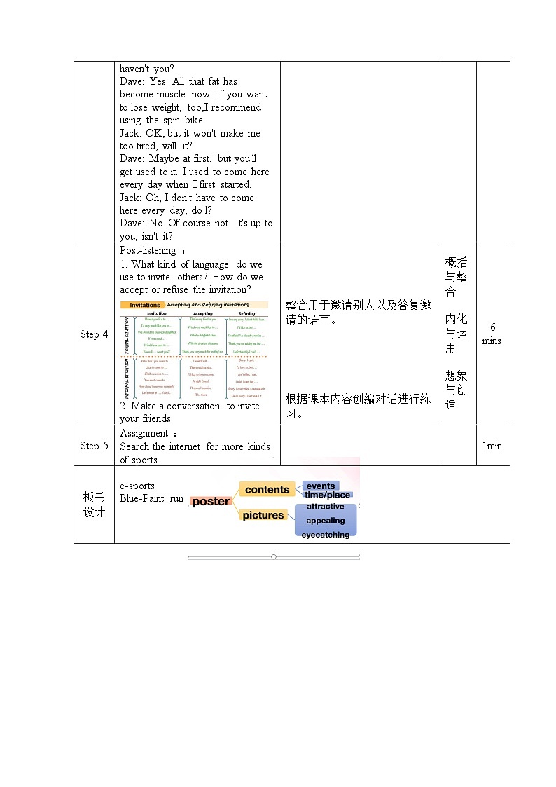 高中英语人教版(2019)必修一大单元Book1 Unit3 Sports and fitness 第1、2课时Listening and speaking教案03