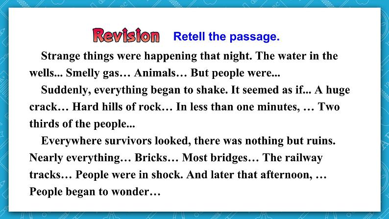 【大单元】Unit 4 Natural Disasters Discovering Useful Structures 课件03