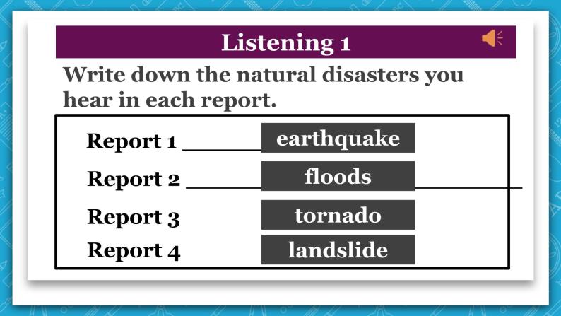 【大单元】Unit 4 Natural Disasters Listening and Speaking 课件06