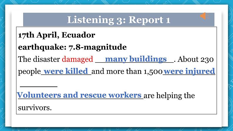 【大单元】Unit 4 Natural Disasters Listening and Speaking 课件第7页