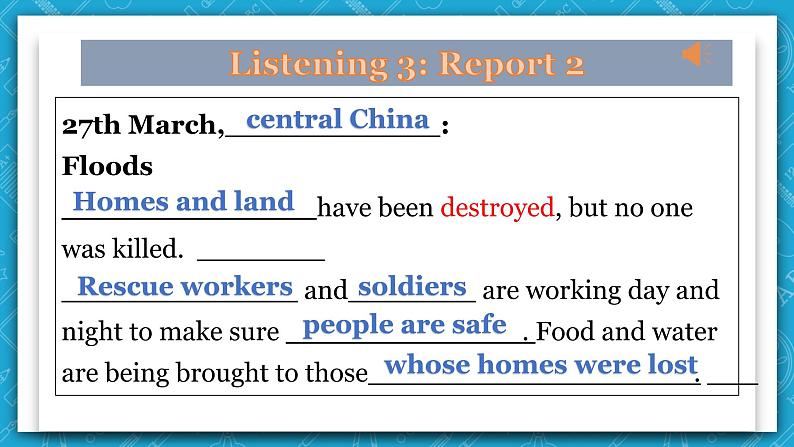 【大单元】Unit 4 Natural Disasters Listening and Speaking 课件第8页