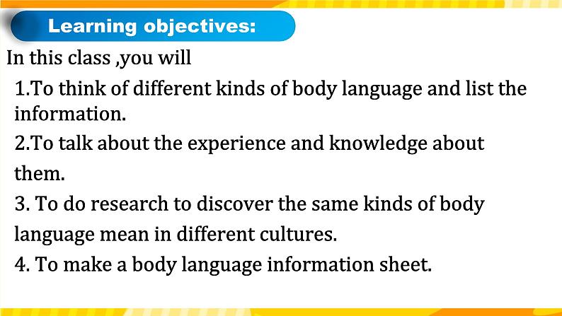 高中英语人教版(2019)选择性必修一大单元Unit4 Body Language课时8 Assessing Your Progress Project课件+教案02