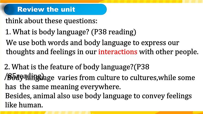 高中英语人教版(2019)选择性必修一大单元Unit4 Body Language课时8 Assessing Your Progress Project课件+教案03