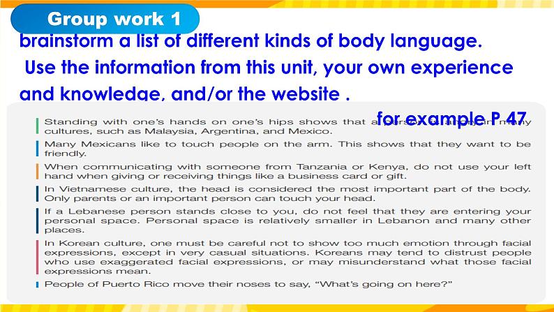 高中英语人教版(2019)选择性必修一大单元Unit4 Body Language课时8 Assessing Your Progress Project课件+教案06