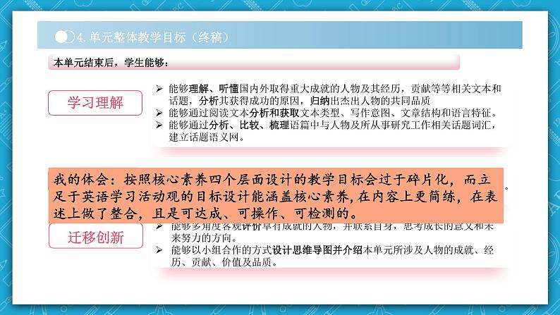 【大单元】Unit1 People of Achievement单元整体教学设计名师研讨说课课件108