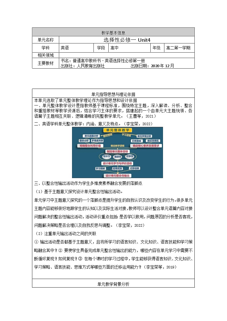 【大单元】Unit4 Body Language单元整体教学说课 课件+教案01