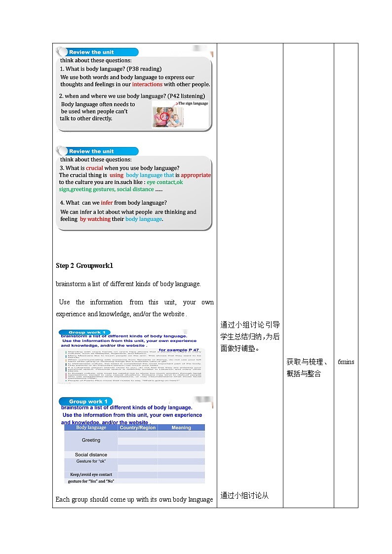 【大单元】Unit4 Body Language课时8 Assessing Your Progress Project 课件+教案03