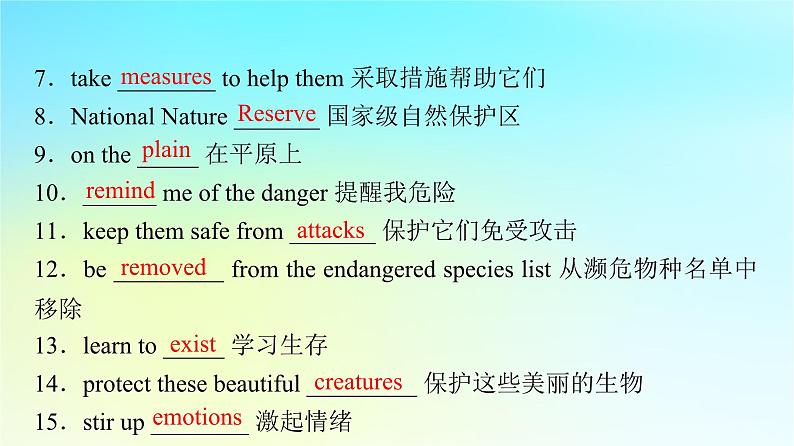 2024版高考英语一轮总复习教材复习Unit2WildlifeProtection课件新人教版必修第二册04