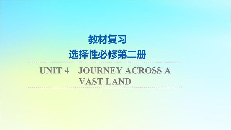 2024版高考英语一轮总复习教材复习Unit4JourneyAcrossaVastLand课件新人教版选择性必修第二册01