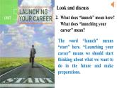 2019新人教高中英语选择性必修四Unit5 Launching Your Career--Reading and Thinking公开课课件