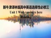 新牛津译林版高中英语选择性必修三Unit1Wish you were here-Reading课件