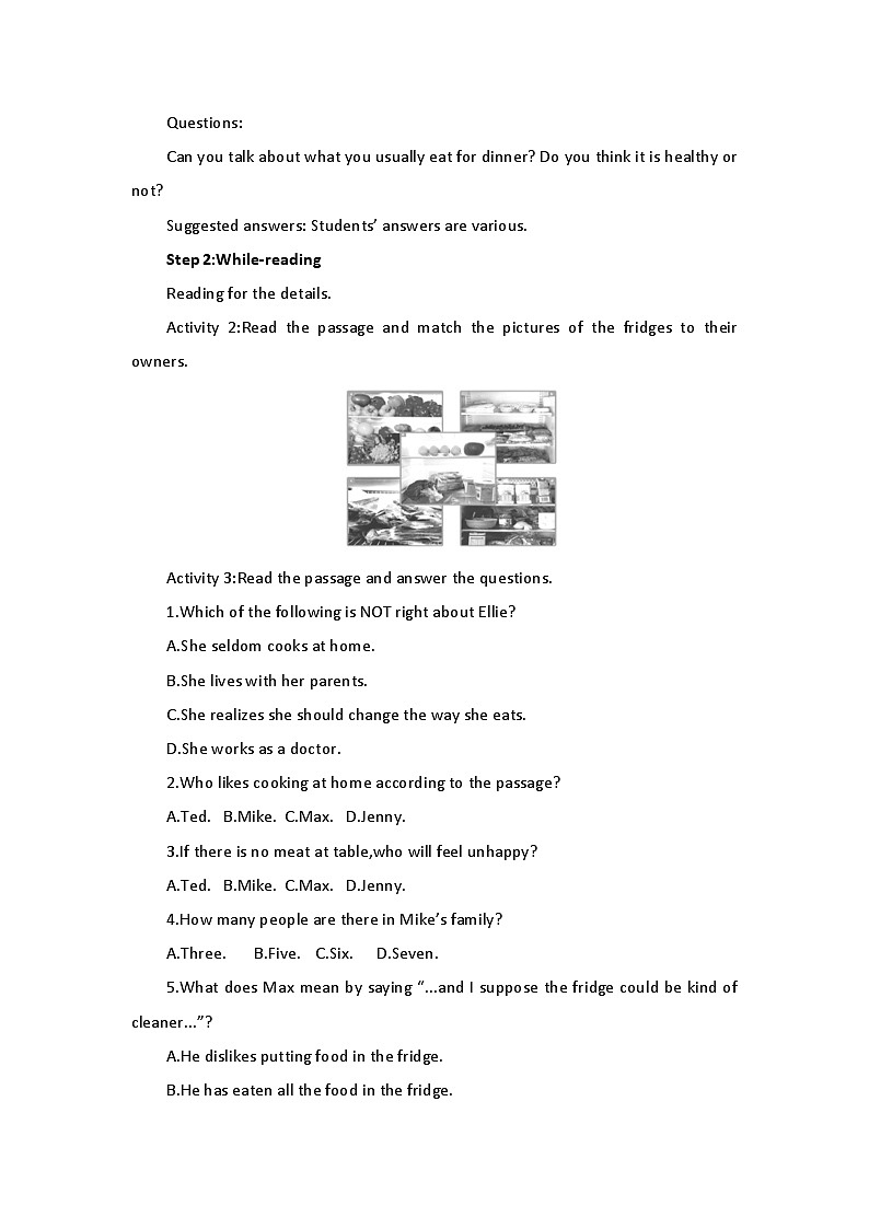 新外研社（19）高中英语必修二Unit1 Food for thought--Developing ideas公开课教案02