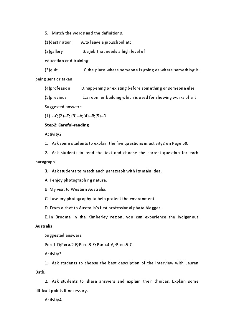 新外研社（19）高中英语必修二Unit5On the  road-Understanding ideas教案02