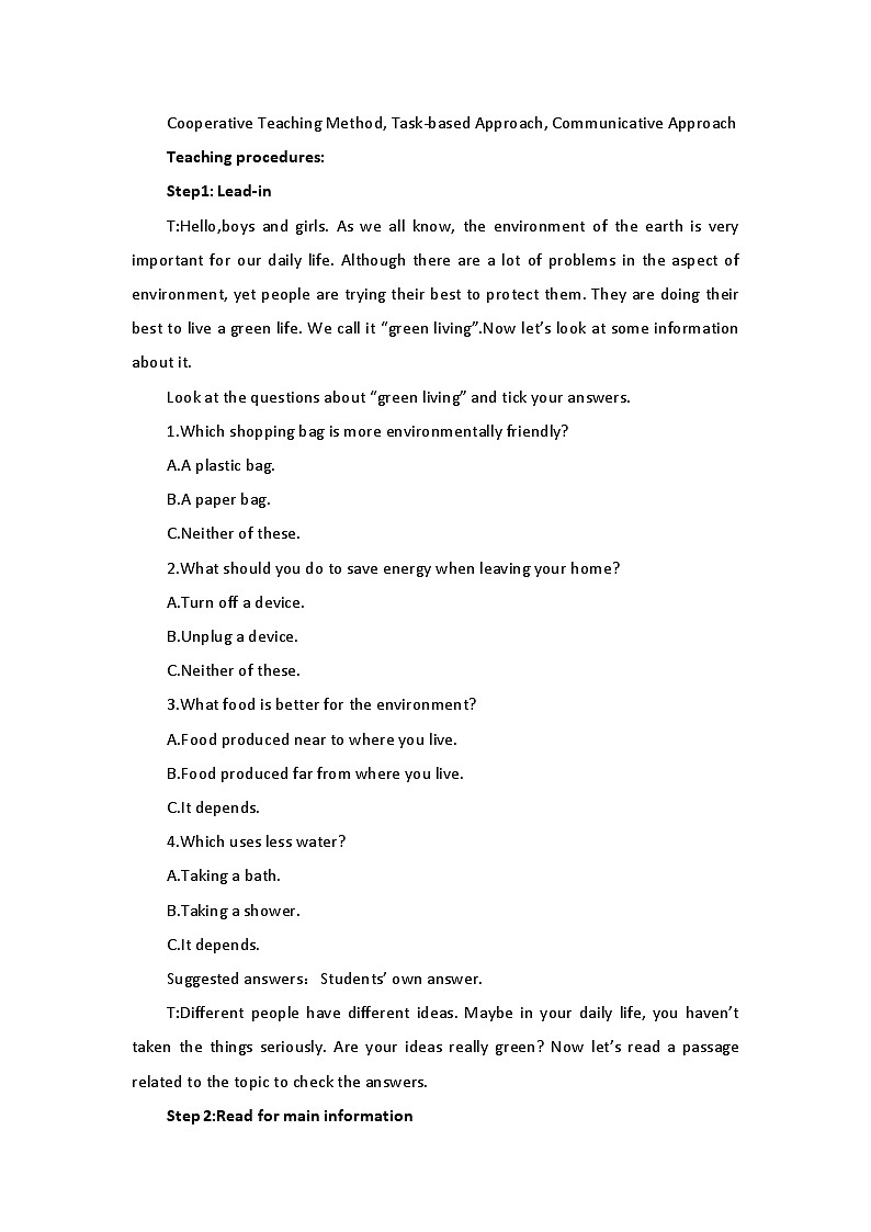 新外研社（19）高中英语必修二Unit6Earth first-Developing ideas教案02