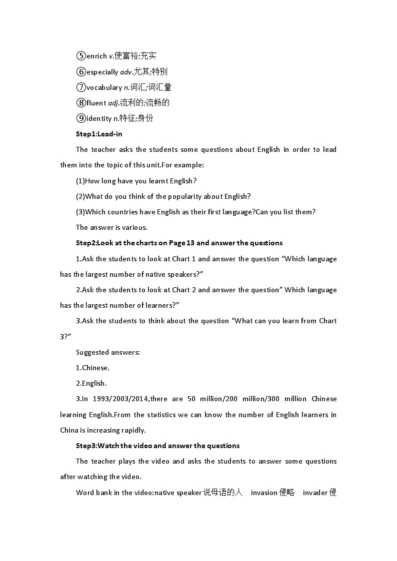 新外研社（19）高中英语必修一Unit2Exploring English--Starting out&Understanding ideas教案03