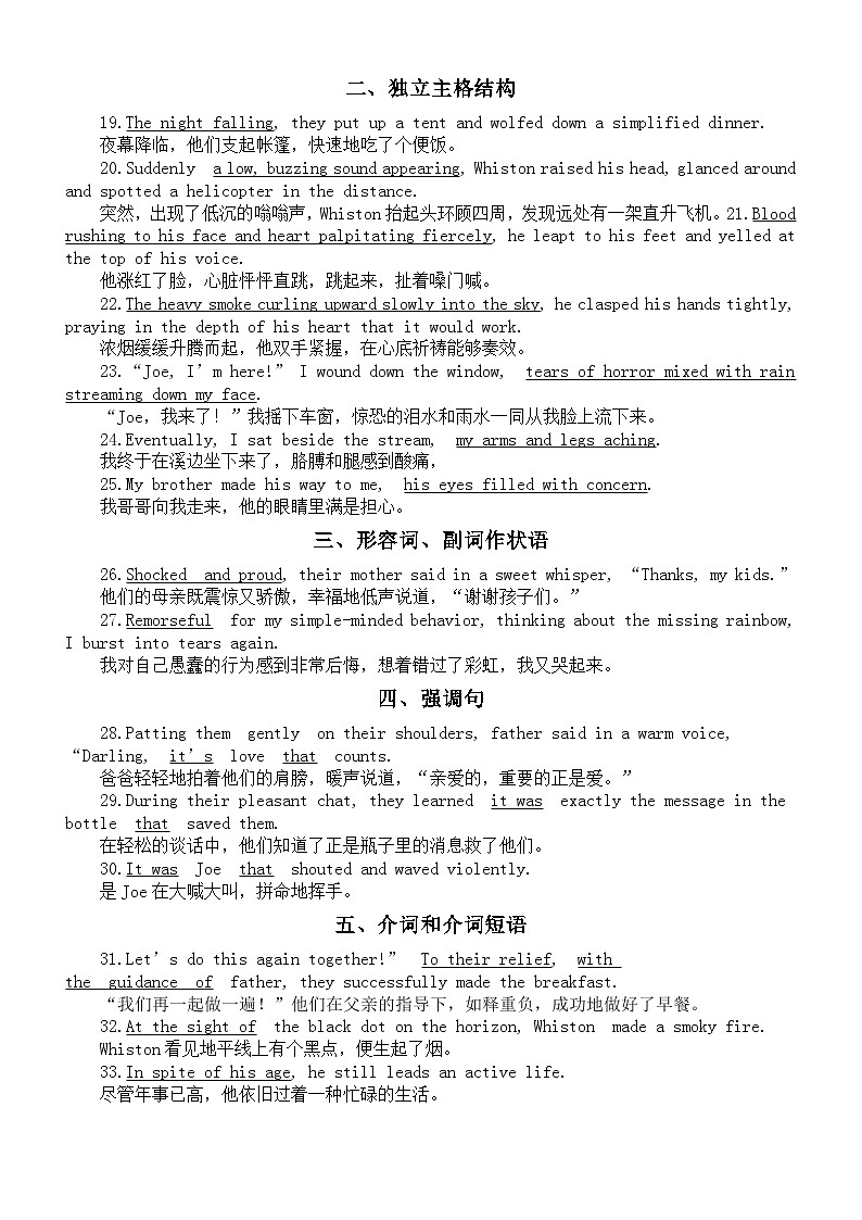 高中英语2024届高考读后续写高分例句整理汇总（共十一类74句）第2页