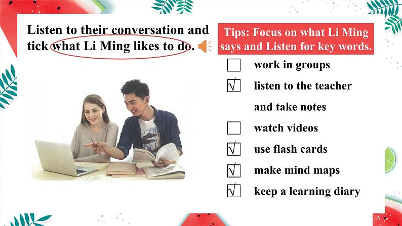 新人教版高中英语必修一Welcome Unit—Listening and talking 课件06