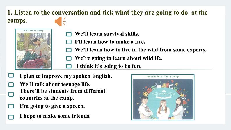 新人教版高中英语必修一Unit1Teenage Life—Listening and Talking 课件06