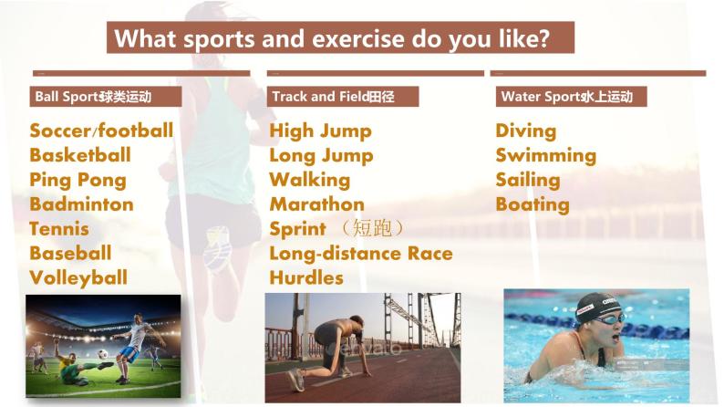 新人教版高中英语必修一Unit3 Sports and Fitness—Listening and Speaking 课件04