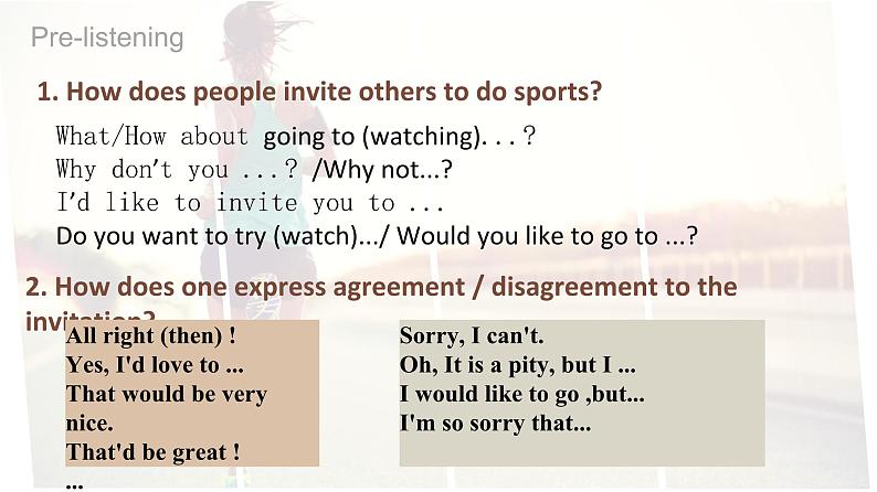 新人教版高中英语必修一Unit3 Sports and Fitness—Listening and Speaking 课件08