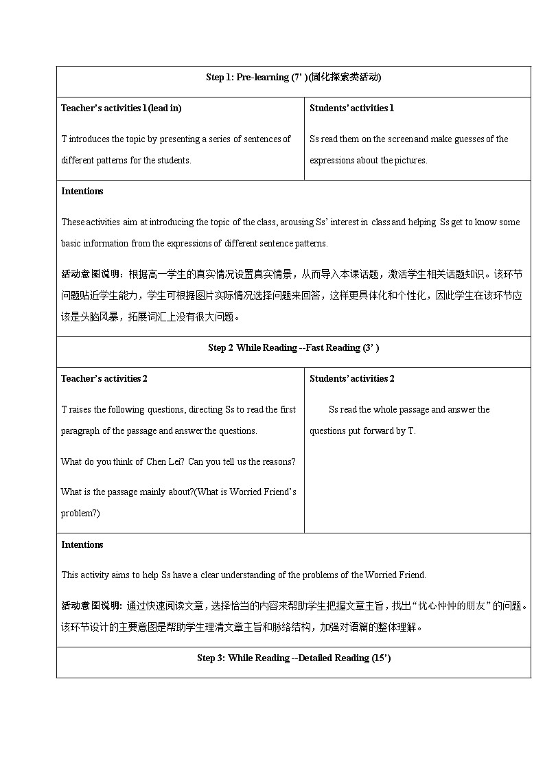 人教版英语必修一 Unit1《TeenageLifeReadingforWriting》 课件+教案02