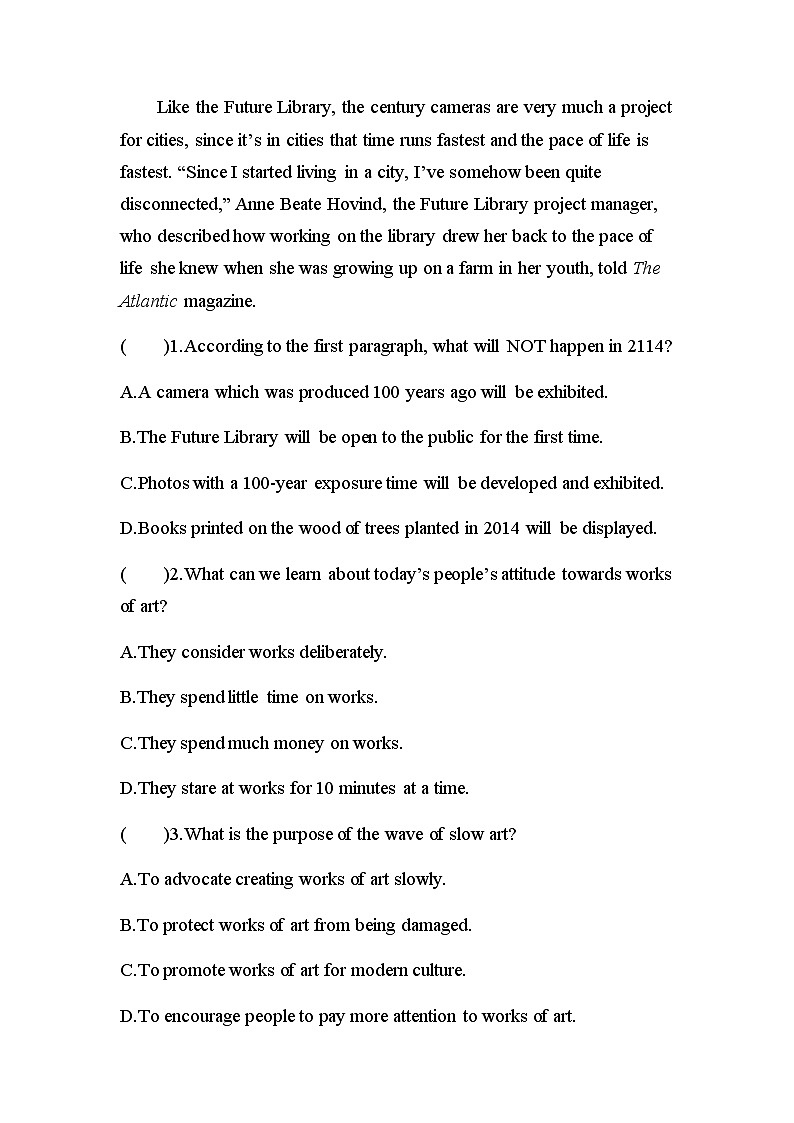 【练习+测试】高中英语人教版(2019)选修第一册  Unit 2 Looking into the Future  Period Four Writing 课时作业（含答案）02