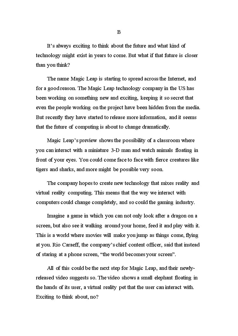 【练习+测试】高中英语人教版(2019)选修第一册  Unit 2 Looking into the Future  Period Four Writing 课时作业（含答案）03