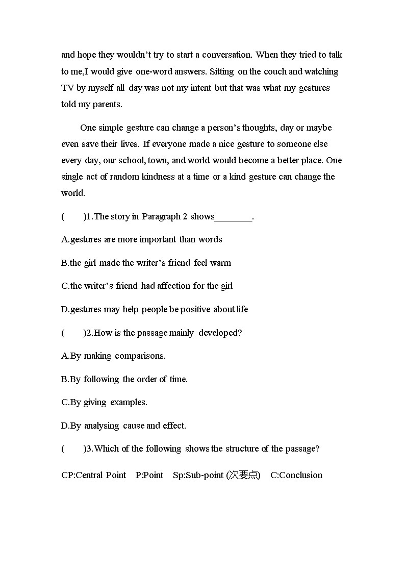 【练习+测试】高中英语人教版(2019)选修第一册 Unit 4 Body Language Writing 课时作业（含答案）02