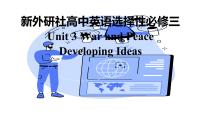 外研版 (2019)选择性必修 第三册Unit 3 War and peace评课ppt课件