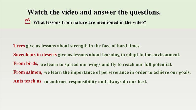 新外研社高中英语选择性必修三Unit5 Learning from nature-Starting Out &Understanding Ideas课件08