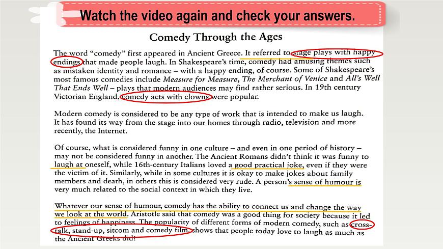 新外研社高中英语选择性必修一Unit1Laugh out loud-Starting Out&Understanding Ideas课件第6页