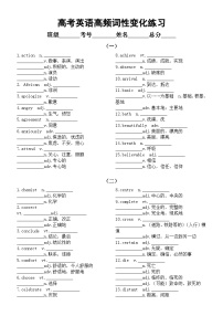 高中英语2024届高考复习高频词性变化练习（共六组，附参考答案）