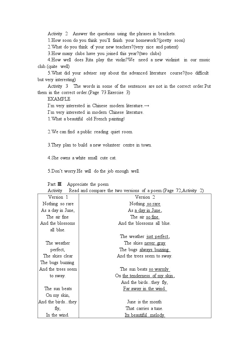2019新人教必修1unit1period4Discovering Useful Structures学案02