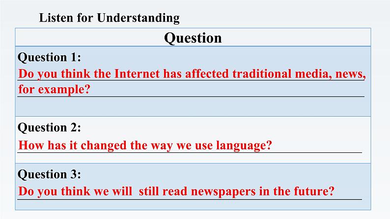 新北师大版高中英语选择性必修二Unit6The Media-Lesson2Questions about  media课件08