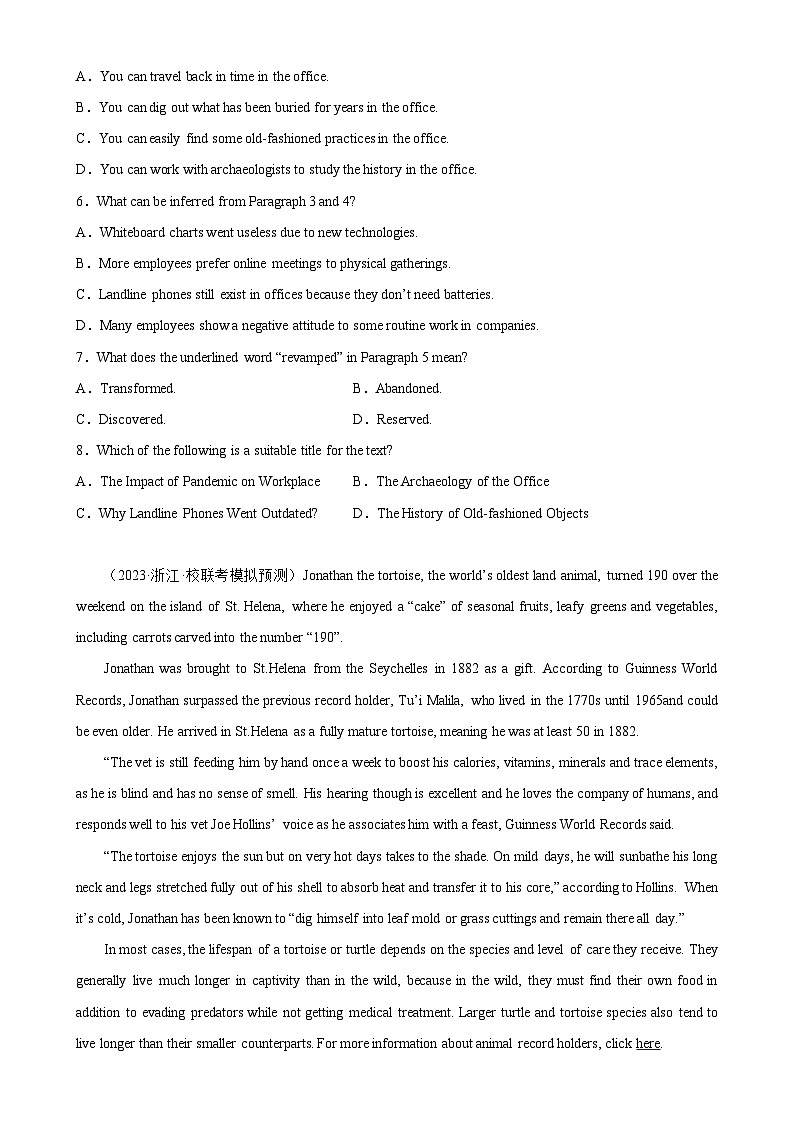 专题05 阅读理解之说明文10篇（第二期）-备战2024年高考英语浙江省名校模拟真题速递03