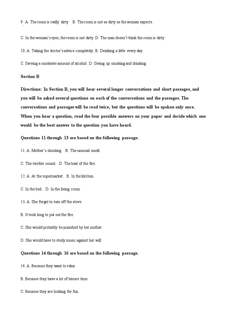 2022-2023学年度上海市复旦大学附属中学高一下学期期末考试英语试题02