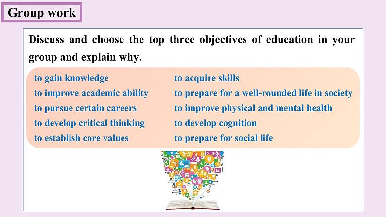 【新课标·新课件】高二英语北师版选择性必修二 Unit 5 Lesson 2 The Objectives of Education第8页